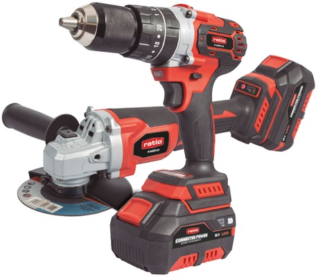 Kit amoladora a bateria RATIO + atornillador-percutor RATIO R-AA20-2.4 ProSeries  